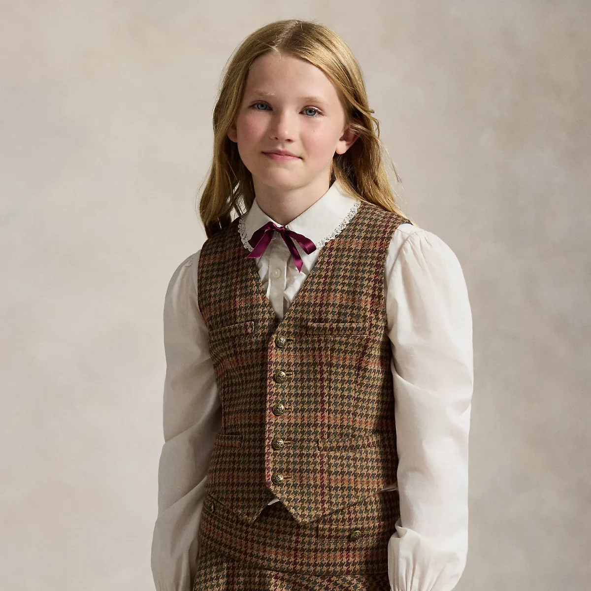 Plaid Double-Knit Vest - Tweed by Ralph Lauren