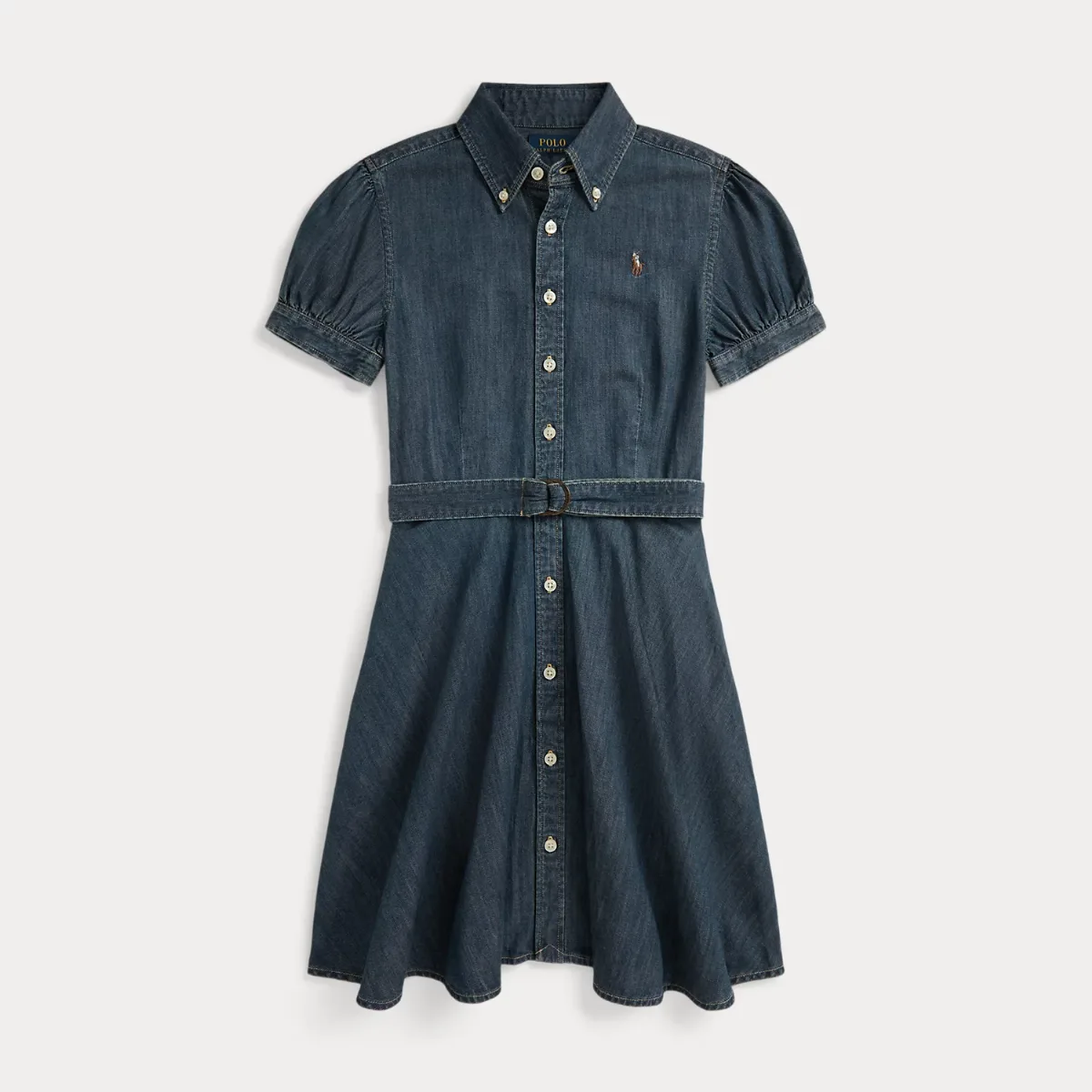 Belted Indigo Denim Shirtdress by Ralph Lauren