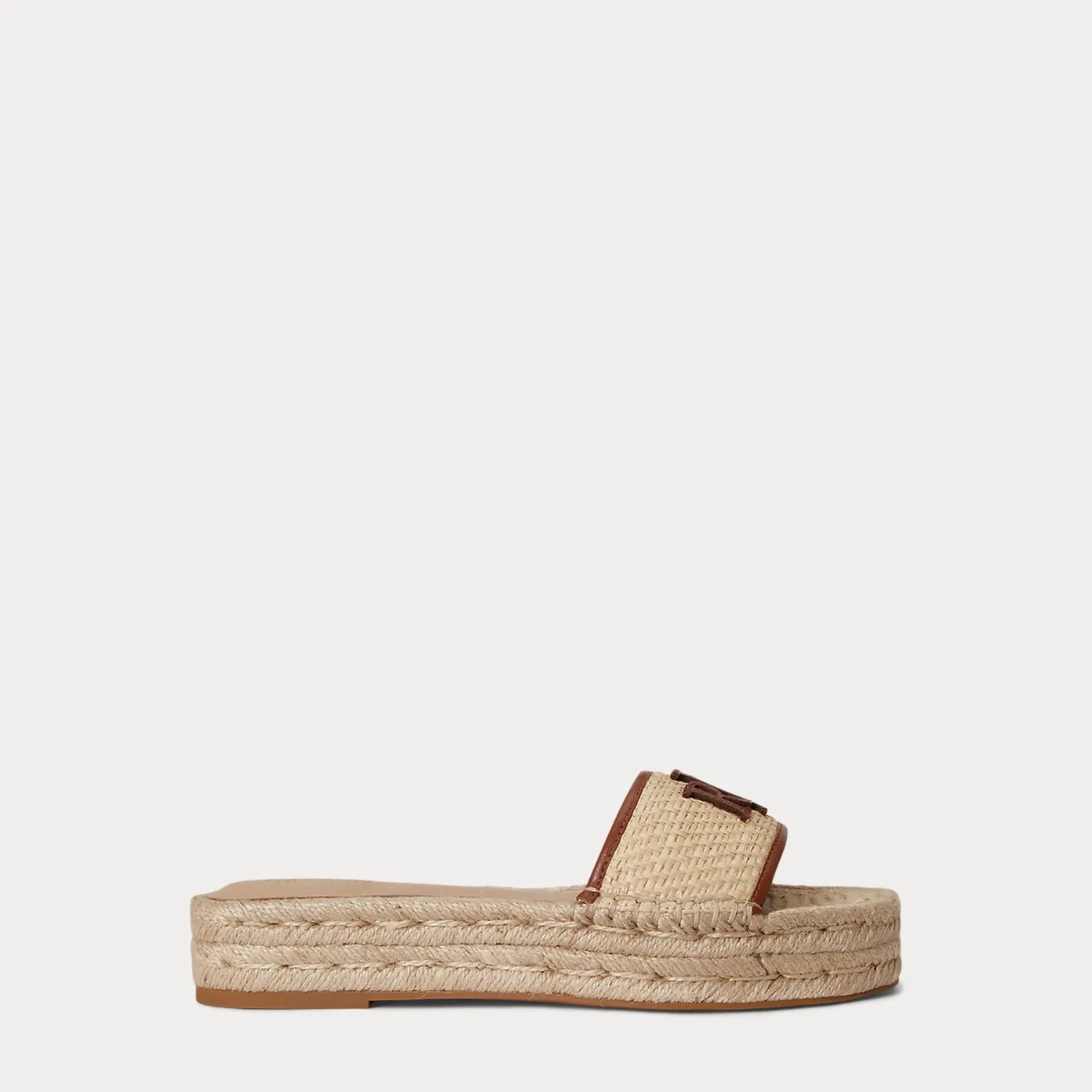 Polly Leather-Trim Raffia Espadrille by Ralph Lauren