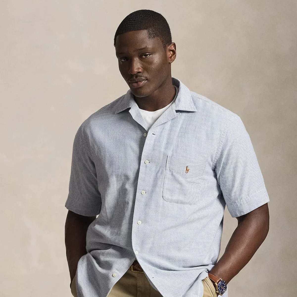 Striped Oxford Camp Shirt by Ralph Lauren