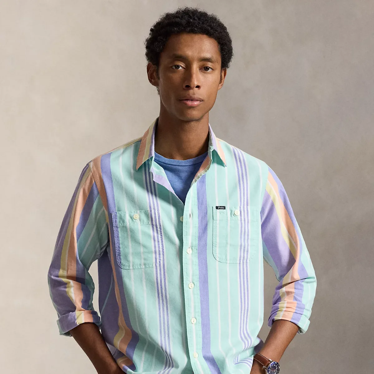 Classic Fit Striped Oxford Workshirt by Ralph Lauren