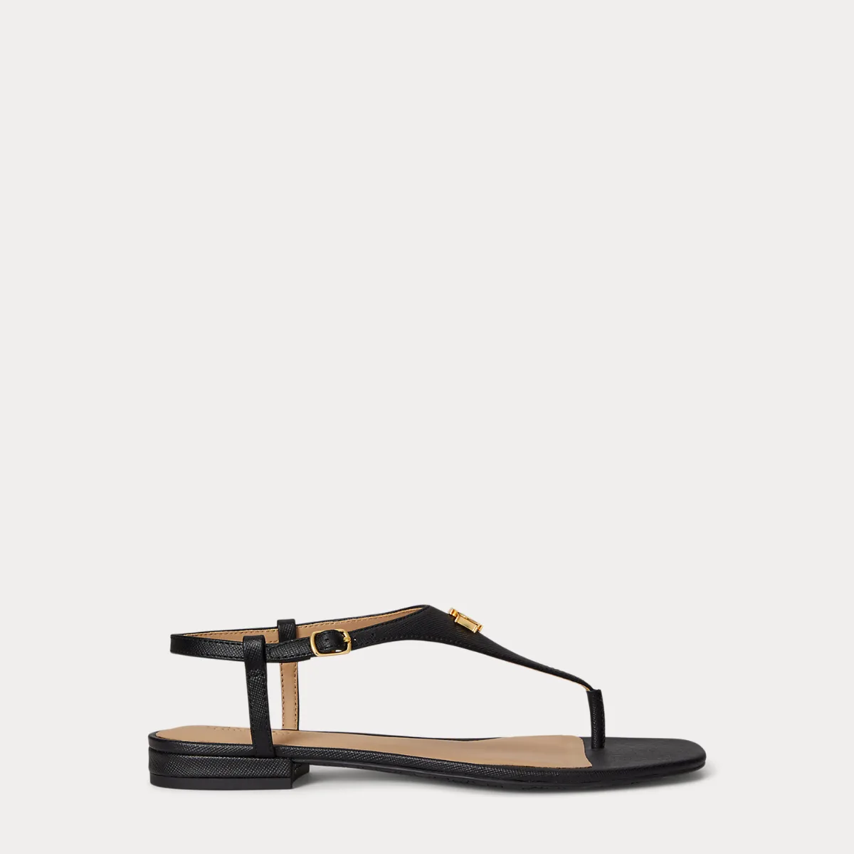Everley II Crosshatch Leather Sandal by Ralph Lauren