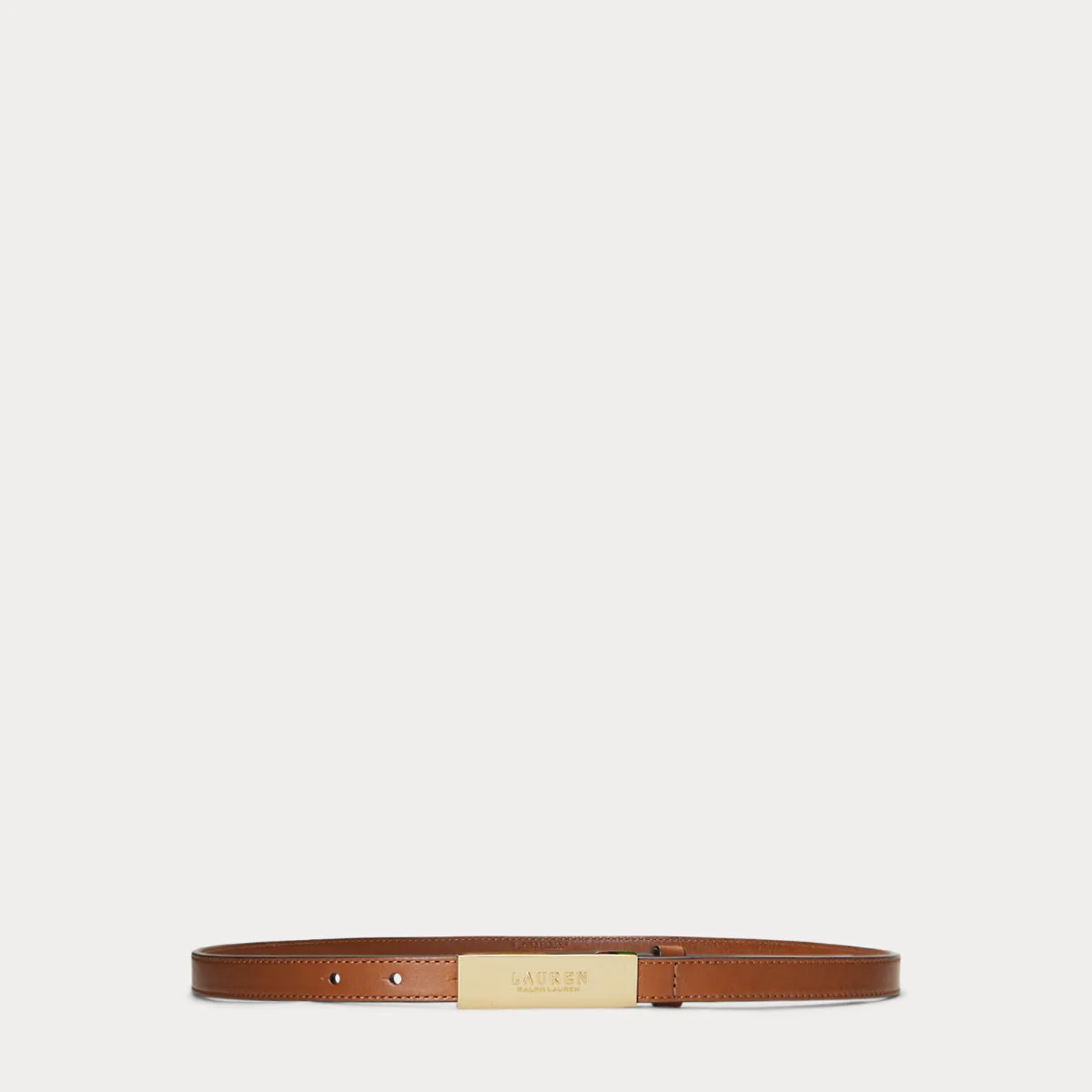 Logo Leather Skinny Belt by Ralph Lauren