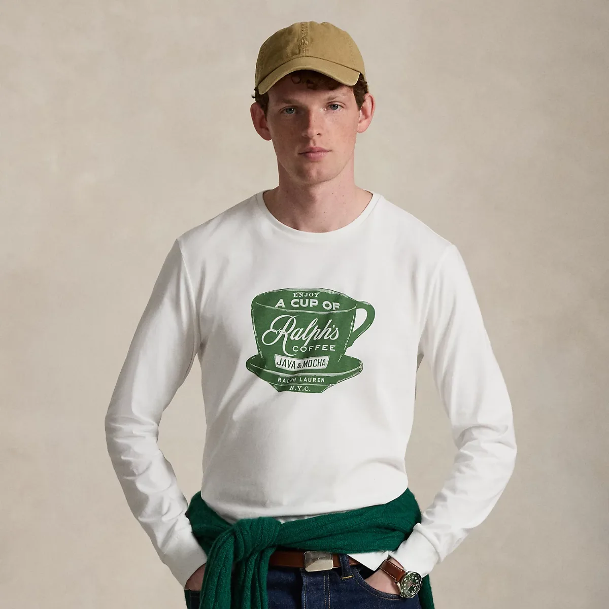 Custom Slim Fit Ralph's Coffee T-Shirt by Ralph Lauren