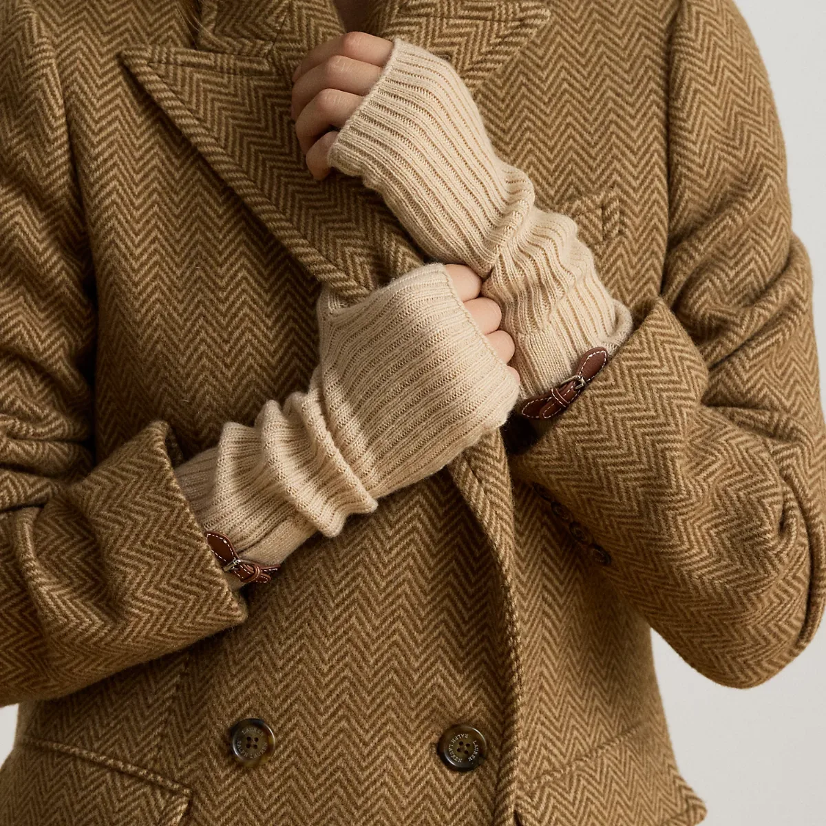 Buckle-Trim Rib-Knit Handwarmers by Ralph Lauren