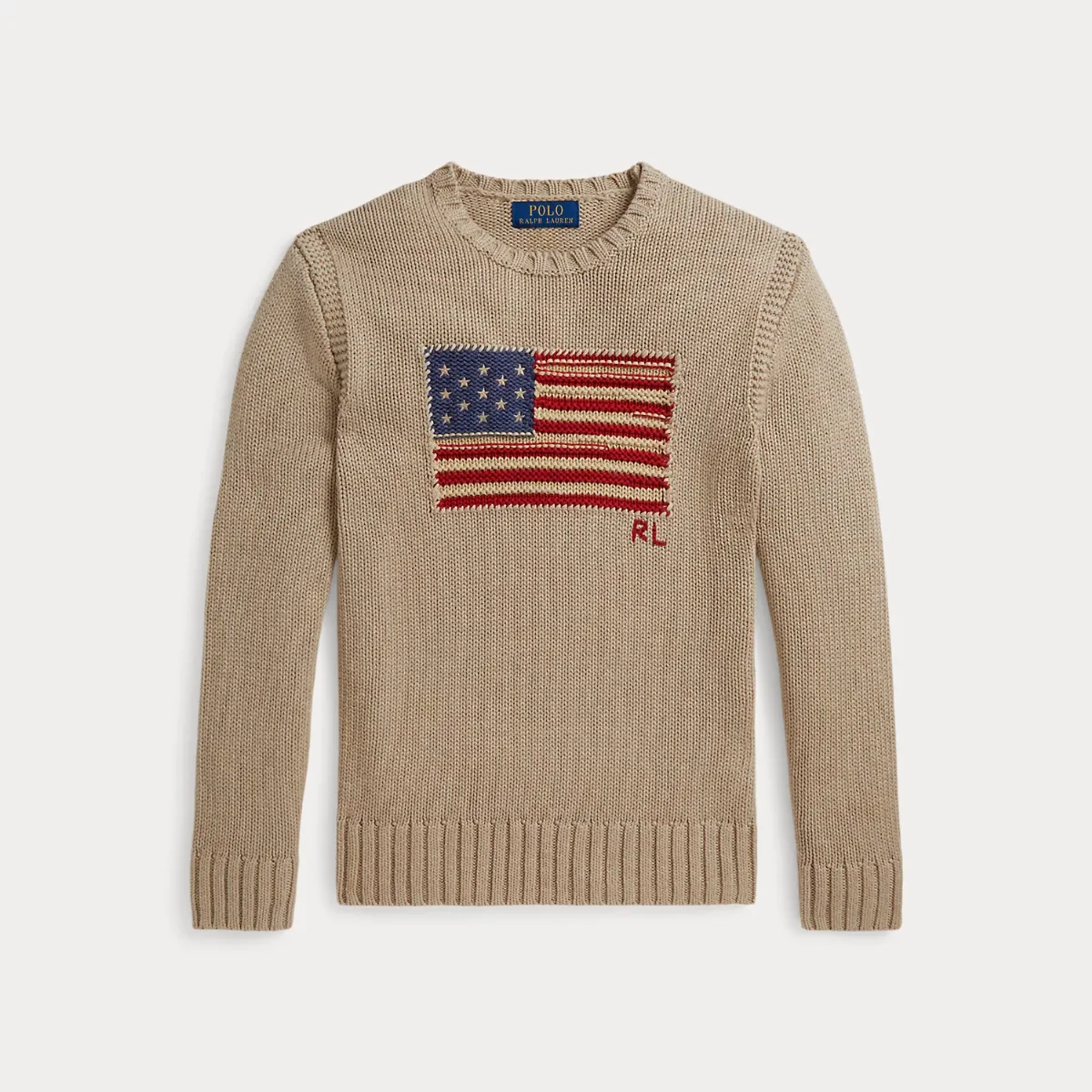 Contrast-Trim Iconic Flag Sweater by Ralph Lauren