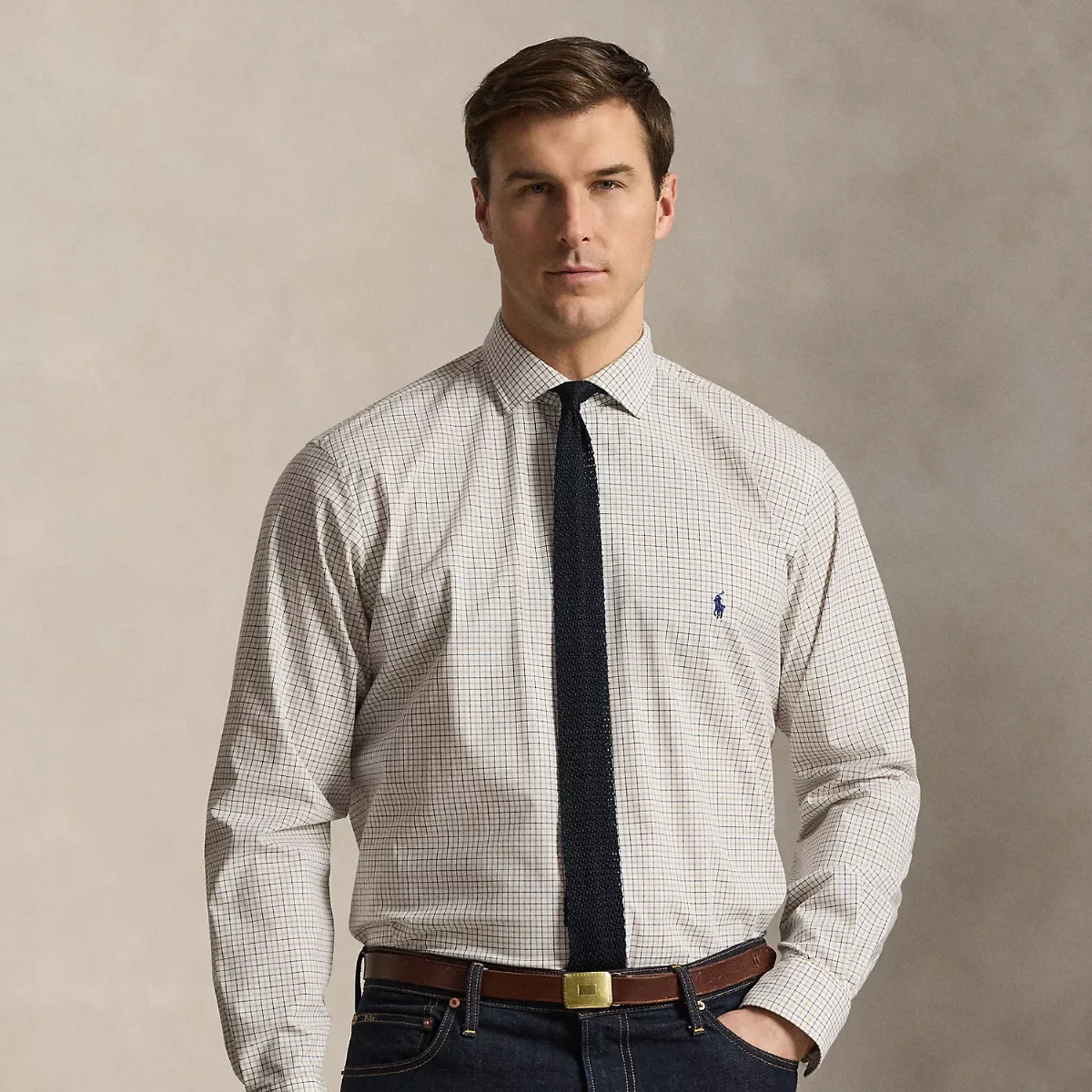 Plaid Stretch Poplin Shirt by Ralph Lauren