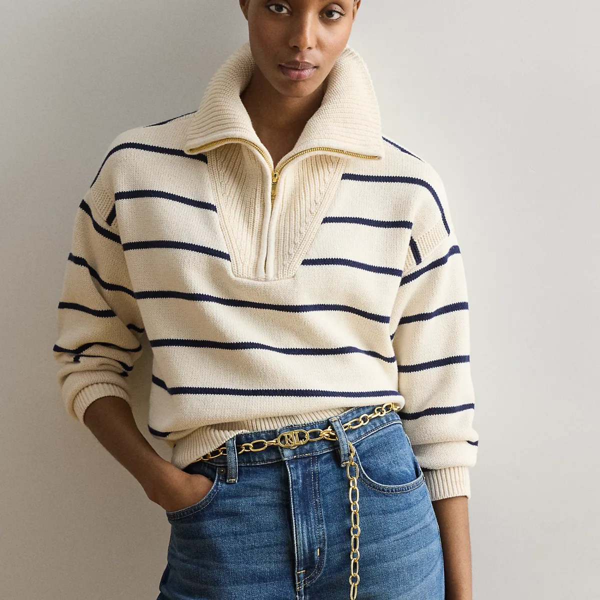 Brass-Plated Logo Chain Belt by Ralph Lauren