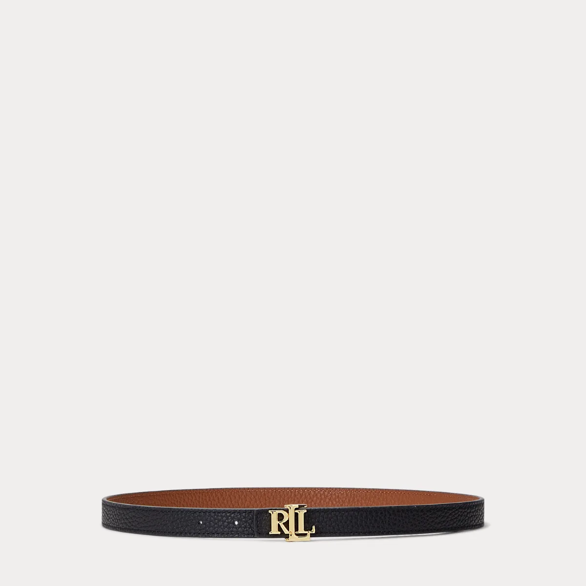Logo Reversible Leather Skinny Belt by Ralph Lauren