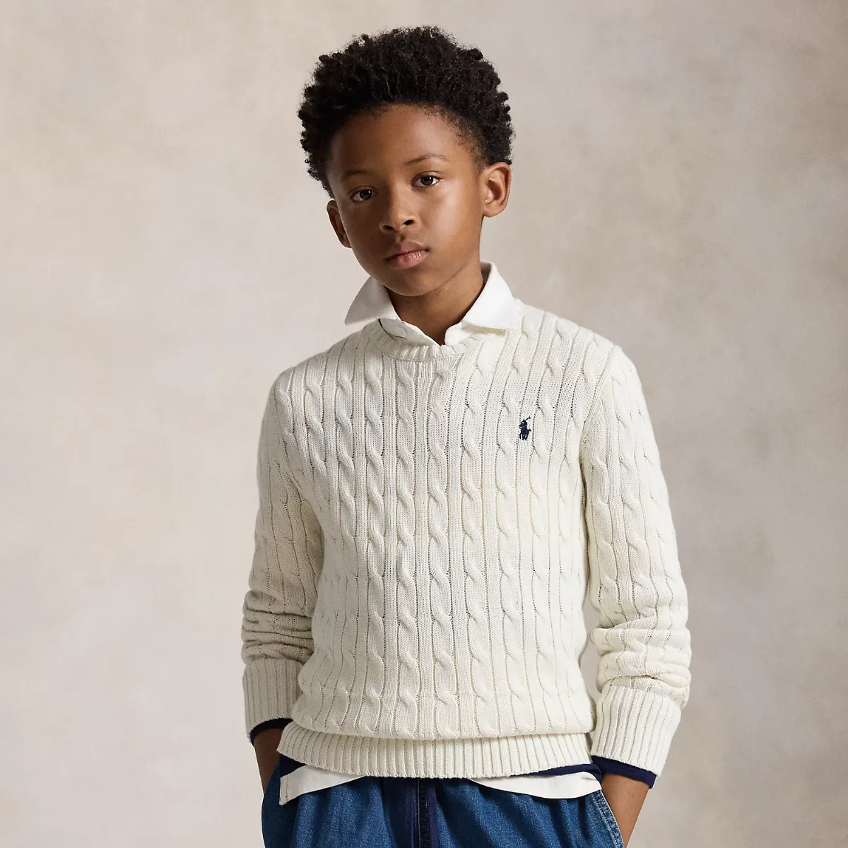 Cable-Knit Cotton Sweater by Ralph Lauren