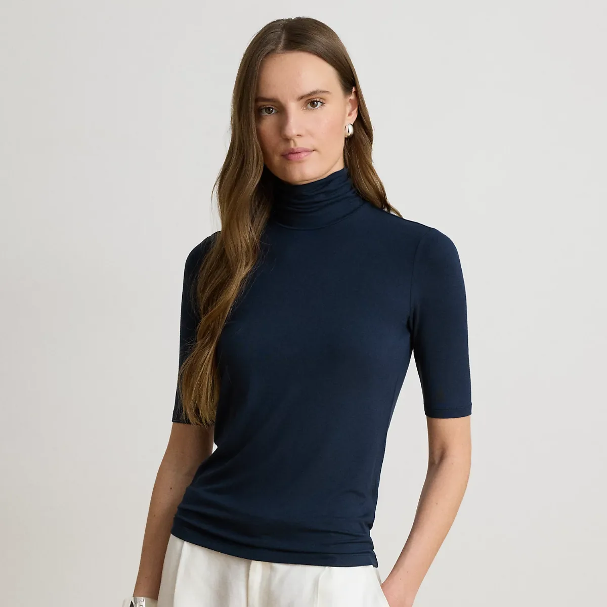Stretch Jersey Turtleneck