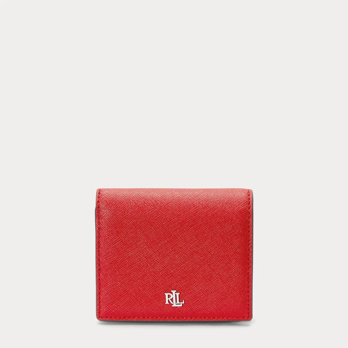 Crosshatch Leather Compact Wallet by Ralph Lauren