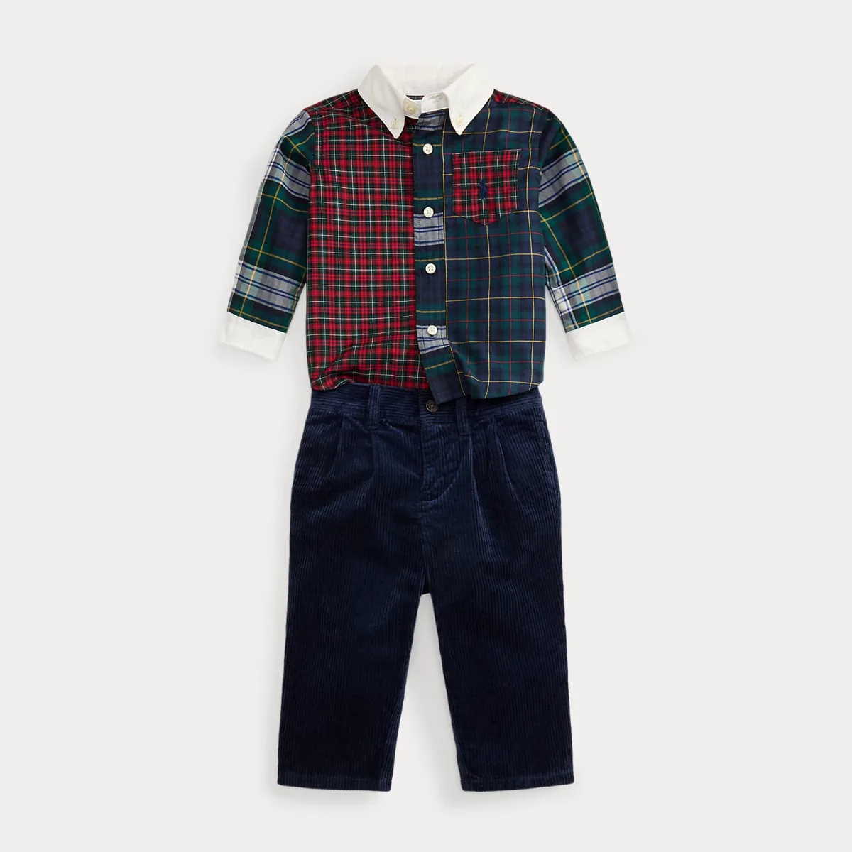 Plaid Cotton Fun Shirt & Corduroy Pant by Ralph Lauren