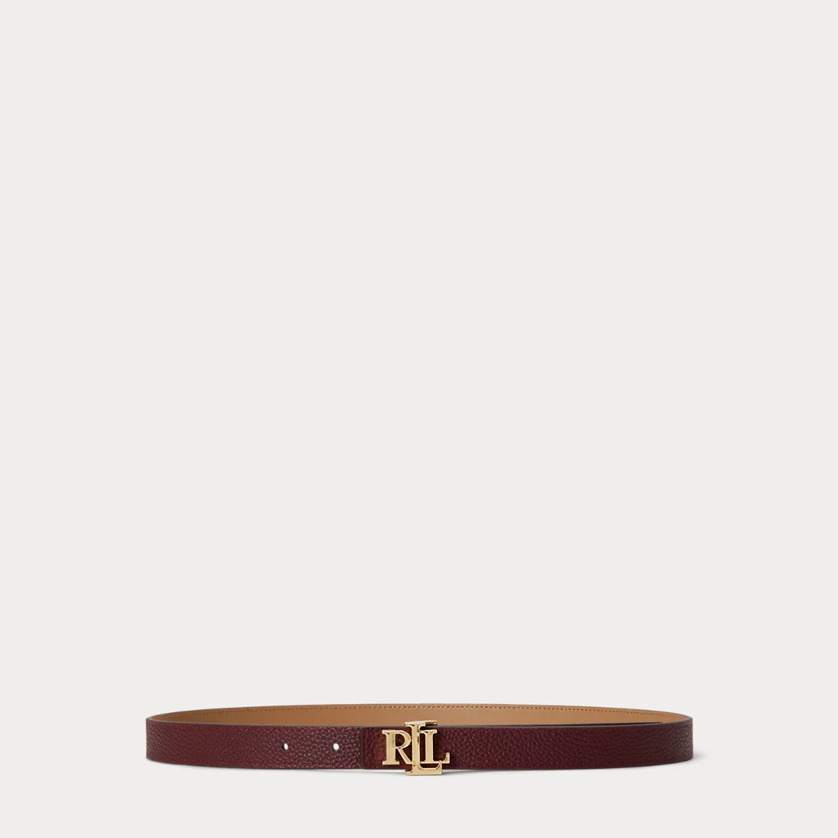 Logo Reversible Leather Skinny Belt