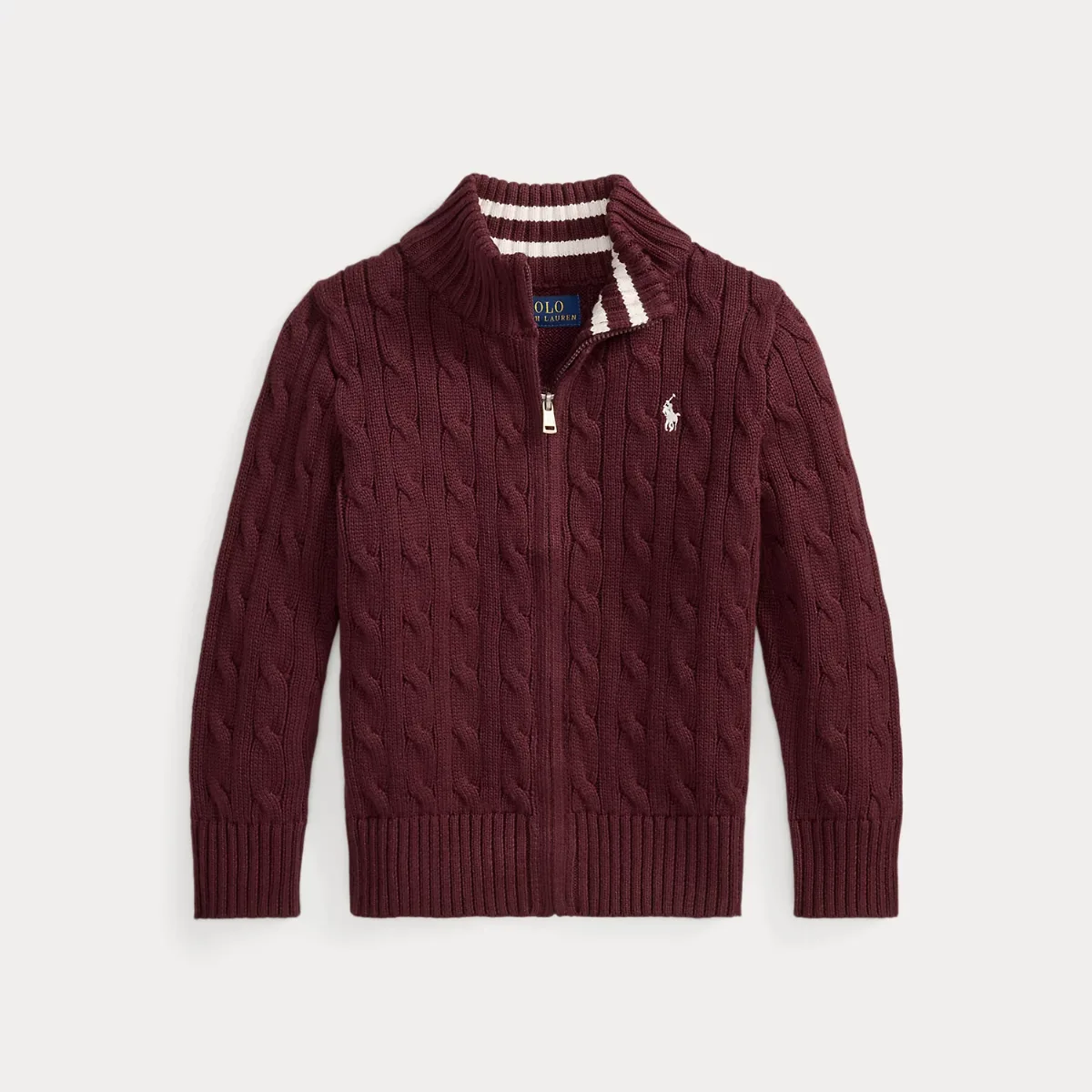 Cable-Knit Cotton Full-Zip Sweater by Ralph Lauren