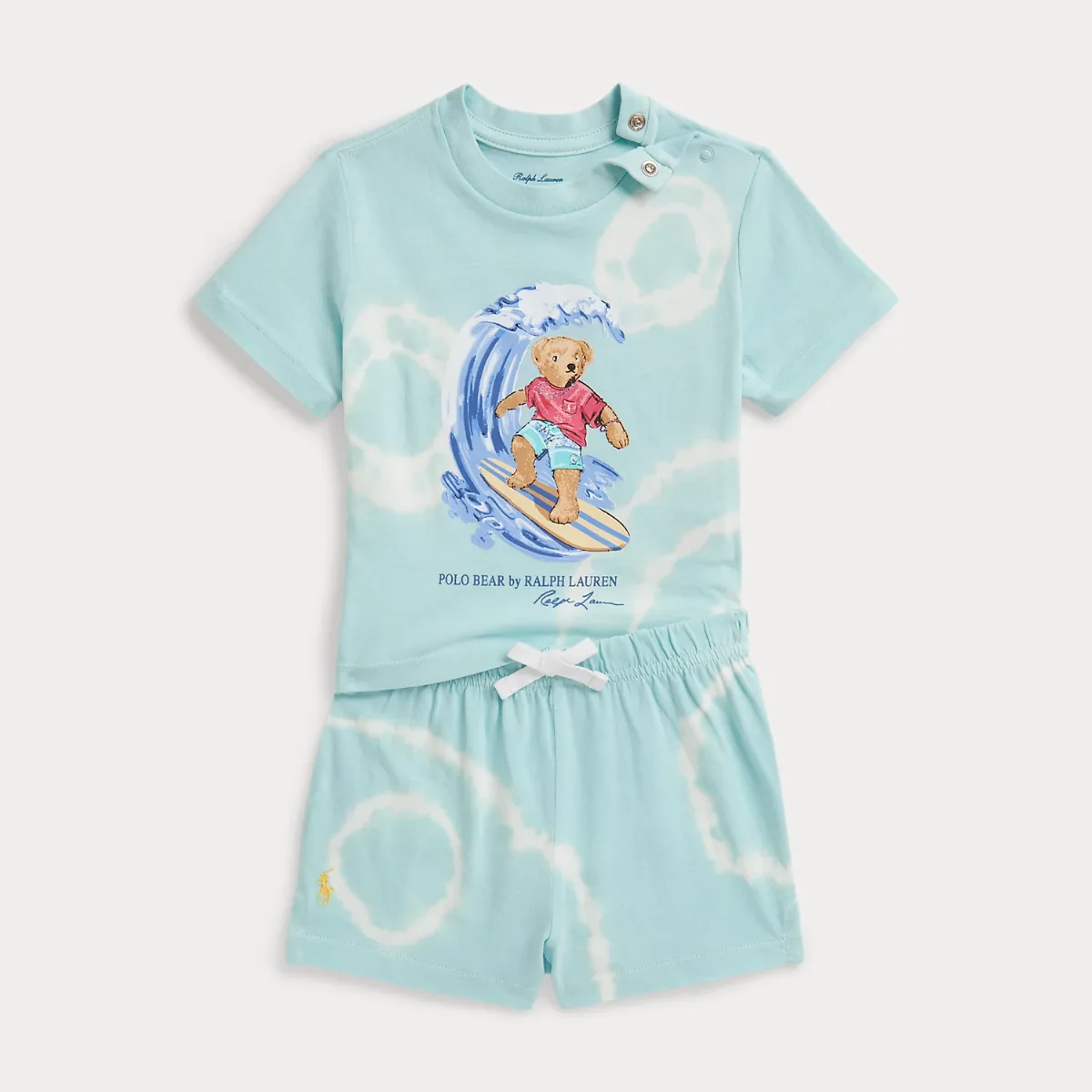 Polo Bear Tie-Dye Cotton Tee & Short by Ralph Lauren
