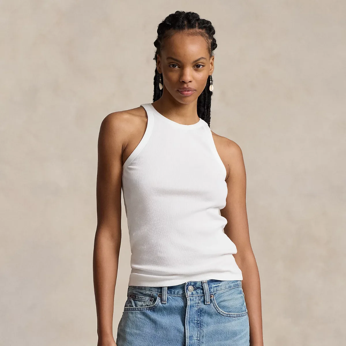 Ribbed Cotton Tank Top by Ralph Lauren