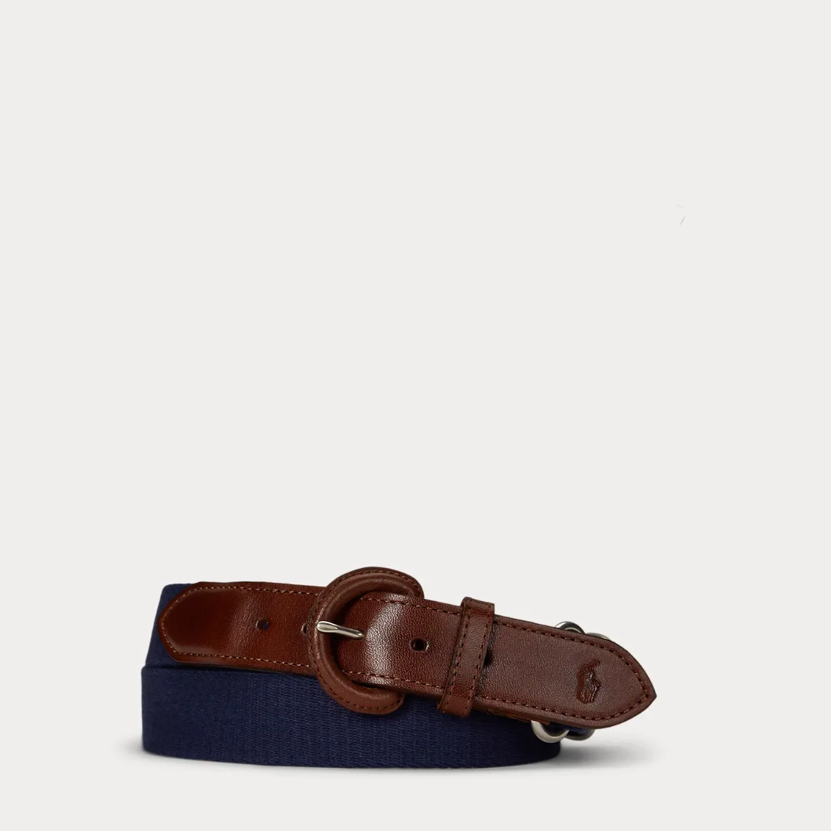 Webbed Cotton & Leather Belt