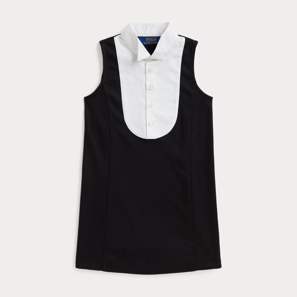Tuxedo Cotton-Blend Sleeveless Dress by Ralph Lauren
