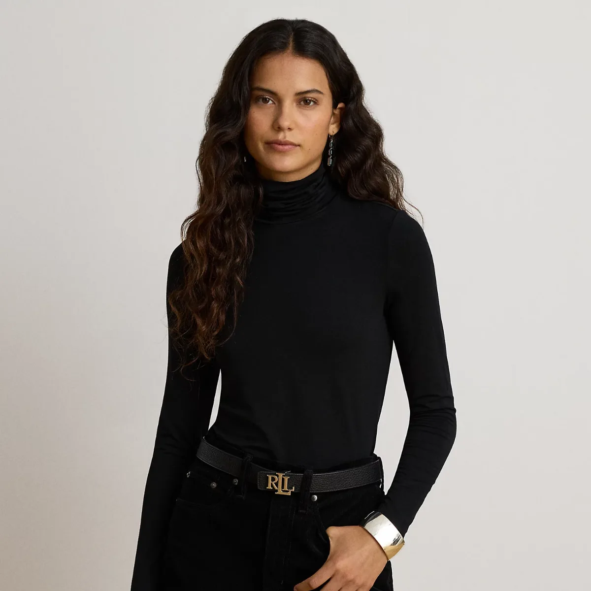 Stretch Jersey Turtleneck