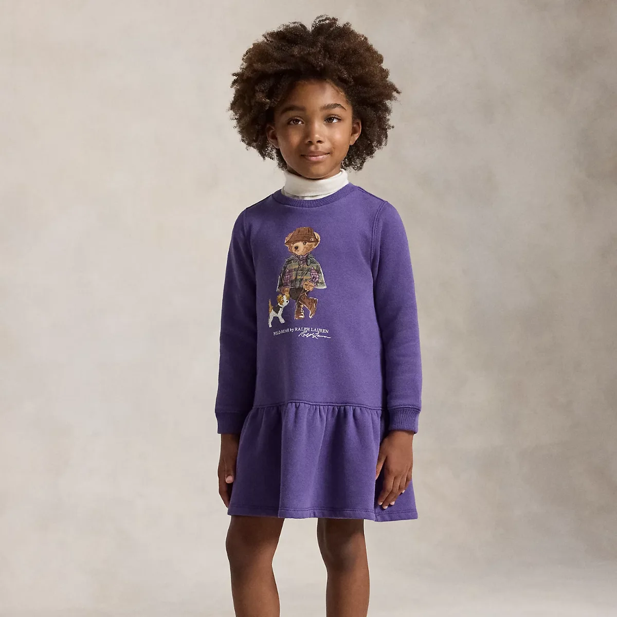 Polo Bear Fleece Long-Sleeve Dress by Ralph Lauren