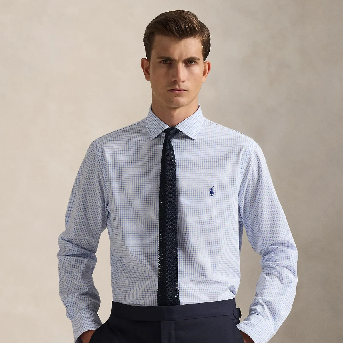 Classic Fit Plaid Stretch Poplin Shirt by Ralph Lauren