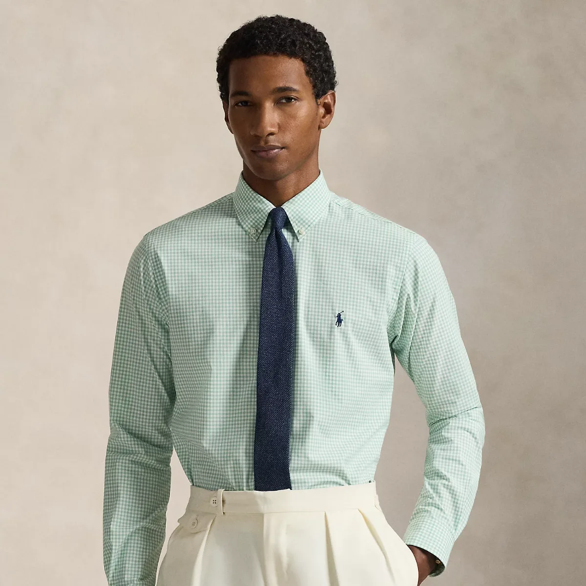 Slim Fit Gingham Stretch Poplin Shirt by Ralph Lauren