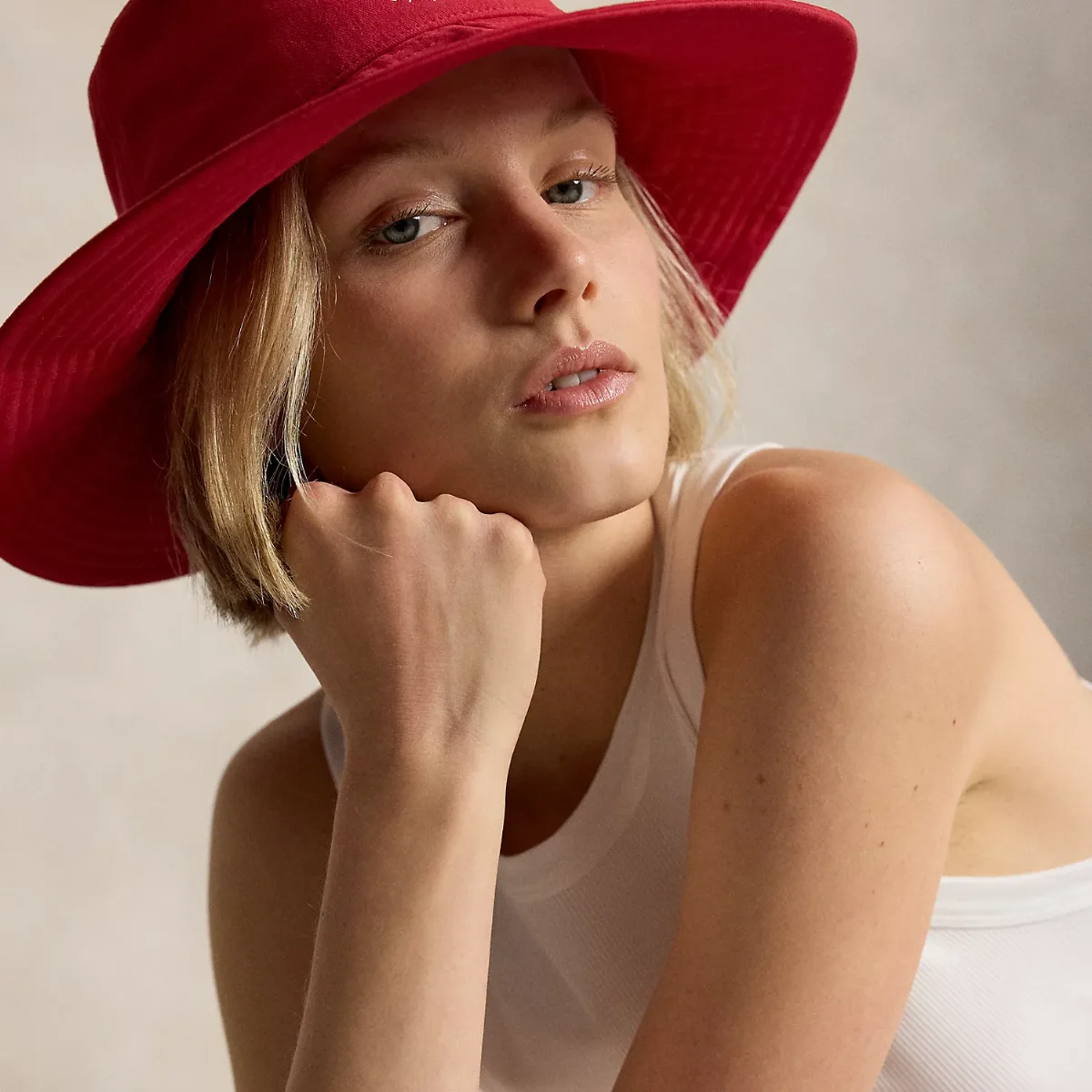 Graphic Logo Cotton Bucket Hat by Ralph Lauren