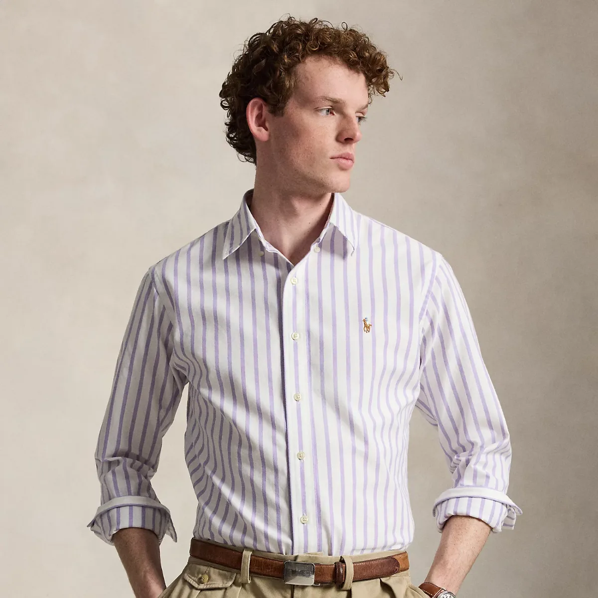 Classic Fit Striped Oxford Shirt by Ralph Lauren