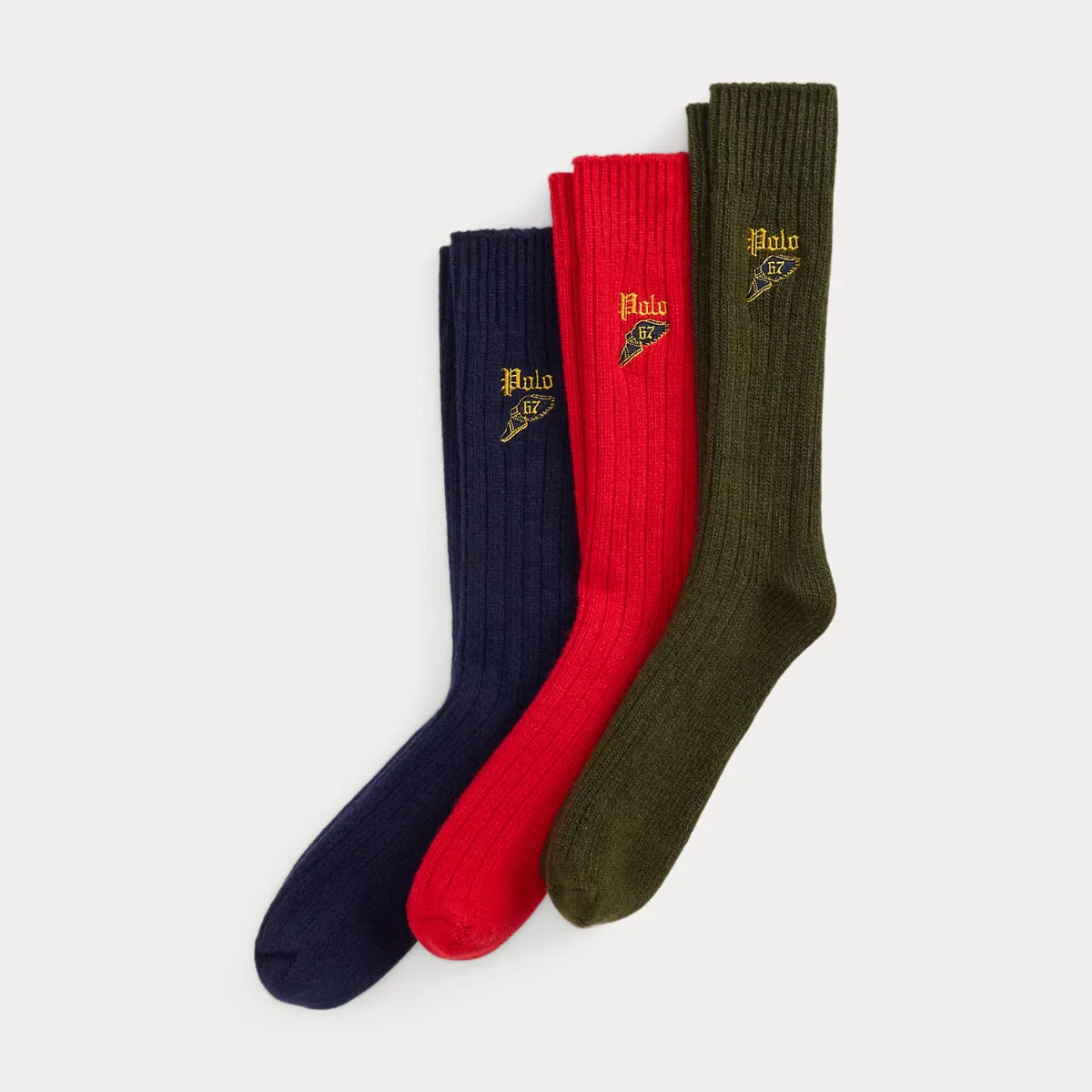 Ribbed Wool-Blend Boot Sock 3-Pack
