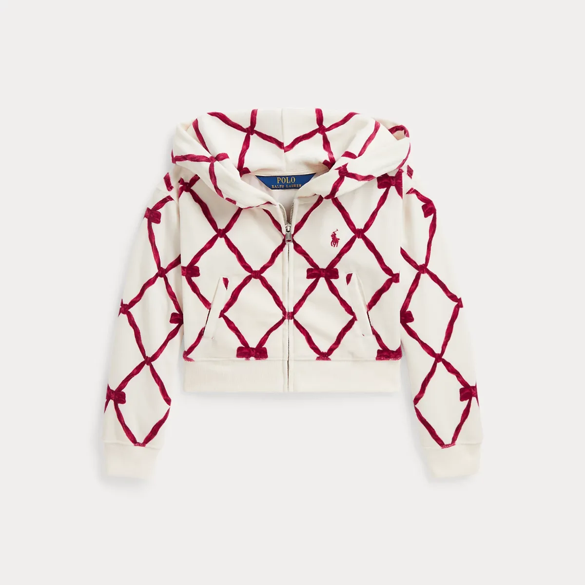Velour Boxy Full-Zip Hoodie by Ralph Lauren