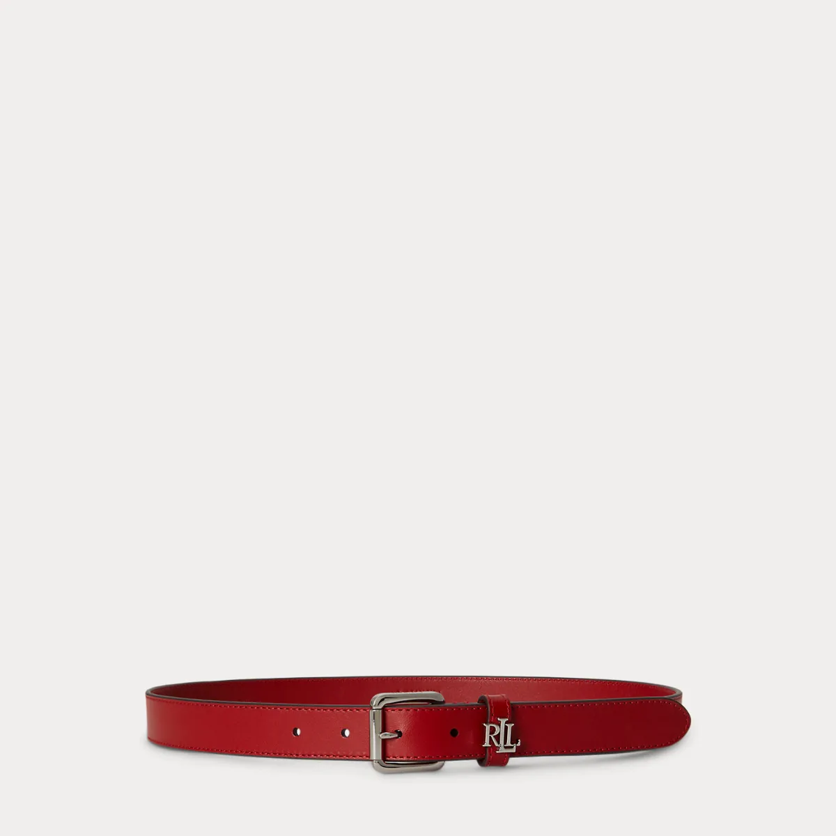 Logo-Keeper Leather Skinny Belt by Ralph Lauren