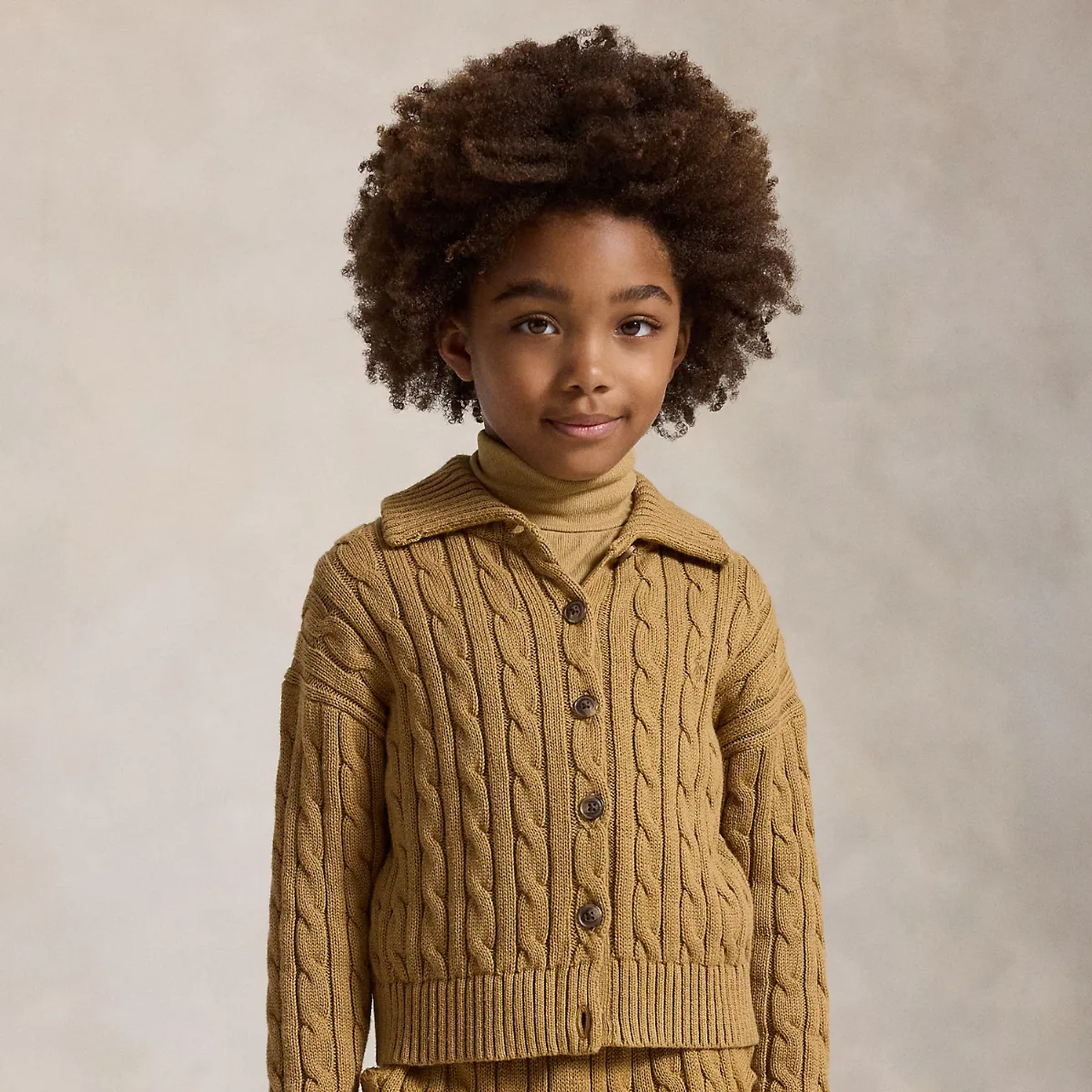 Cable-Knit Collared Cardigan by Ralph Lauren