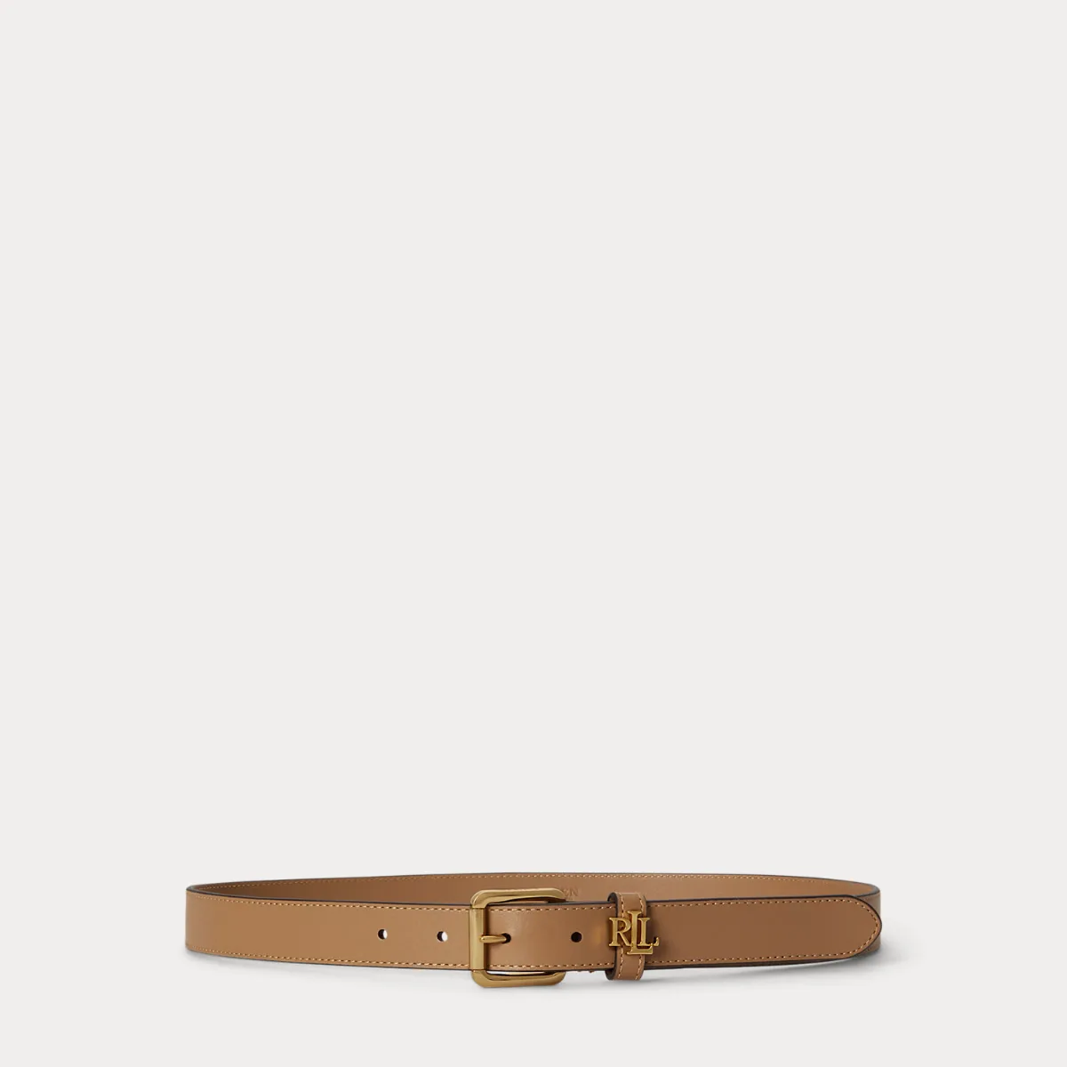 Logo-Keeper Leather Skinny Belt