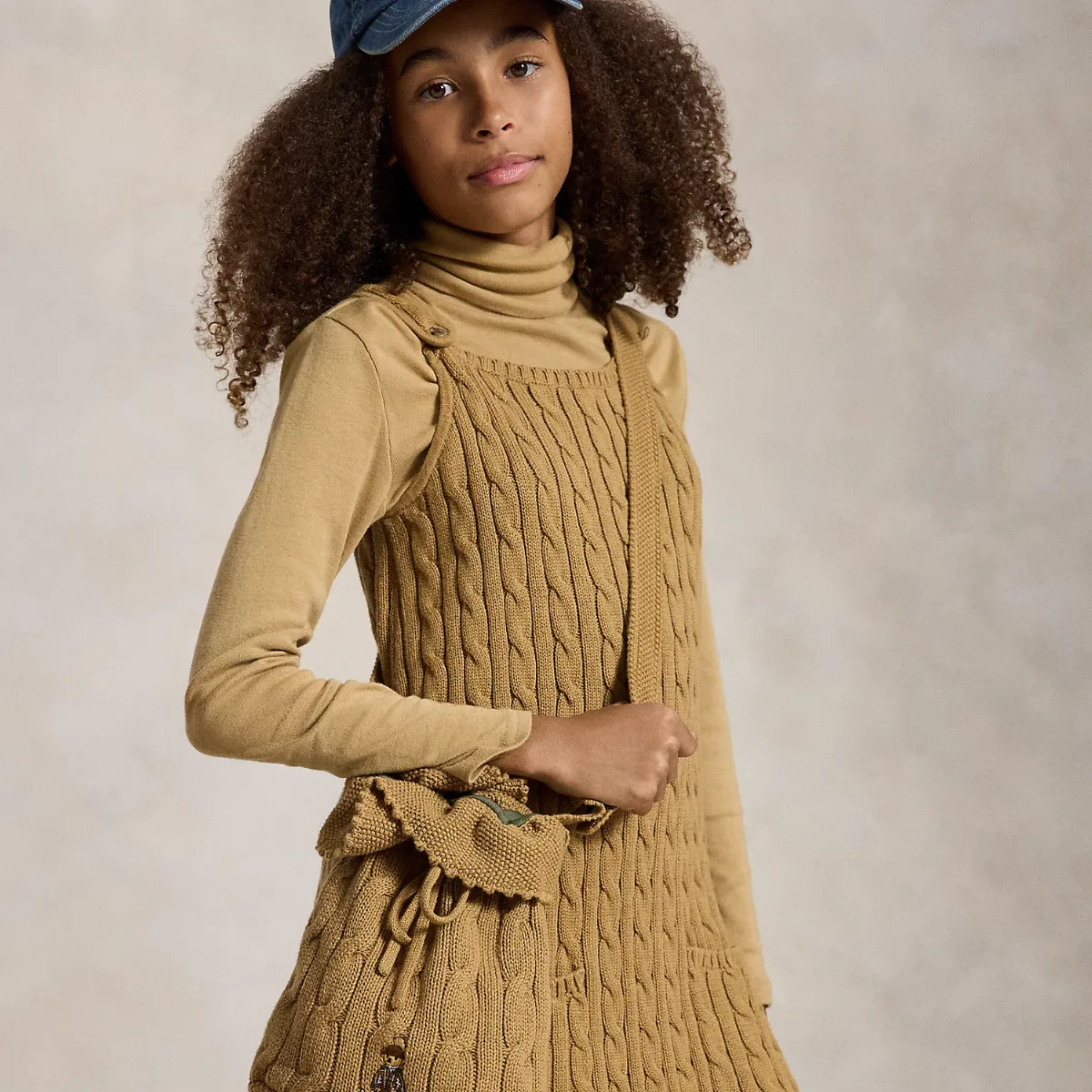 Cable-Knit Cotton Polo Bear Bag by Ralph Lauren