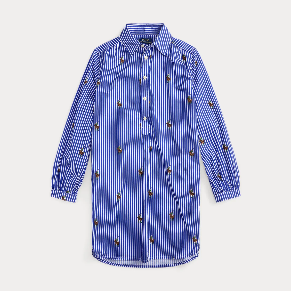 Polo Bear Striped Cotton Shirtdress by Ralph Lauren