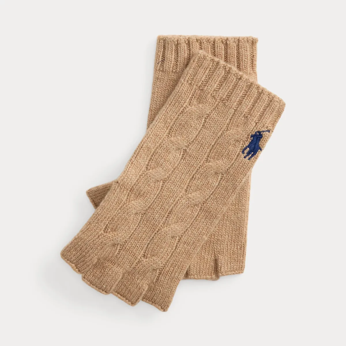 Cable Wool-Cashmere Fingerless Gloves