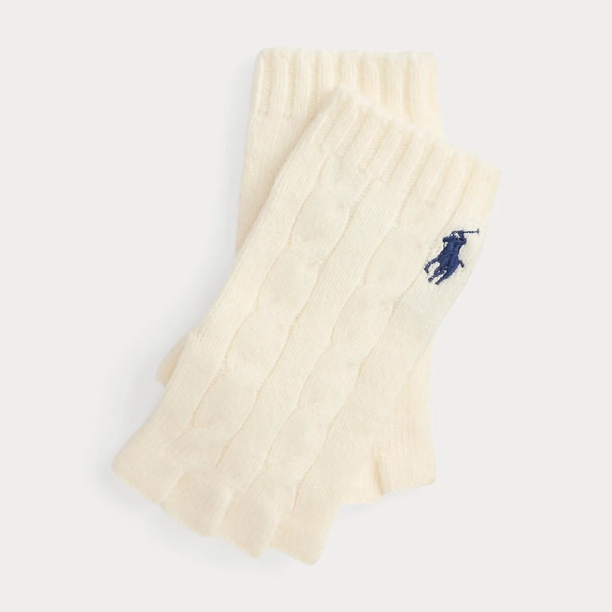 Cable Wool-Cashmere Fingerless Gloves