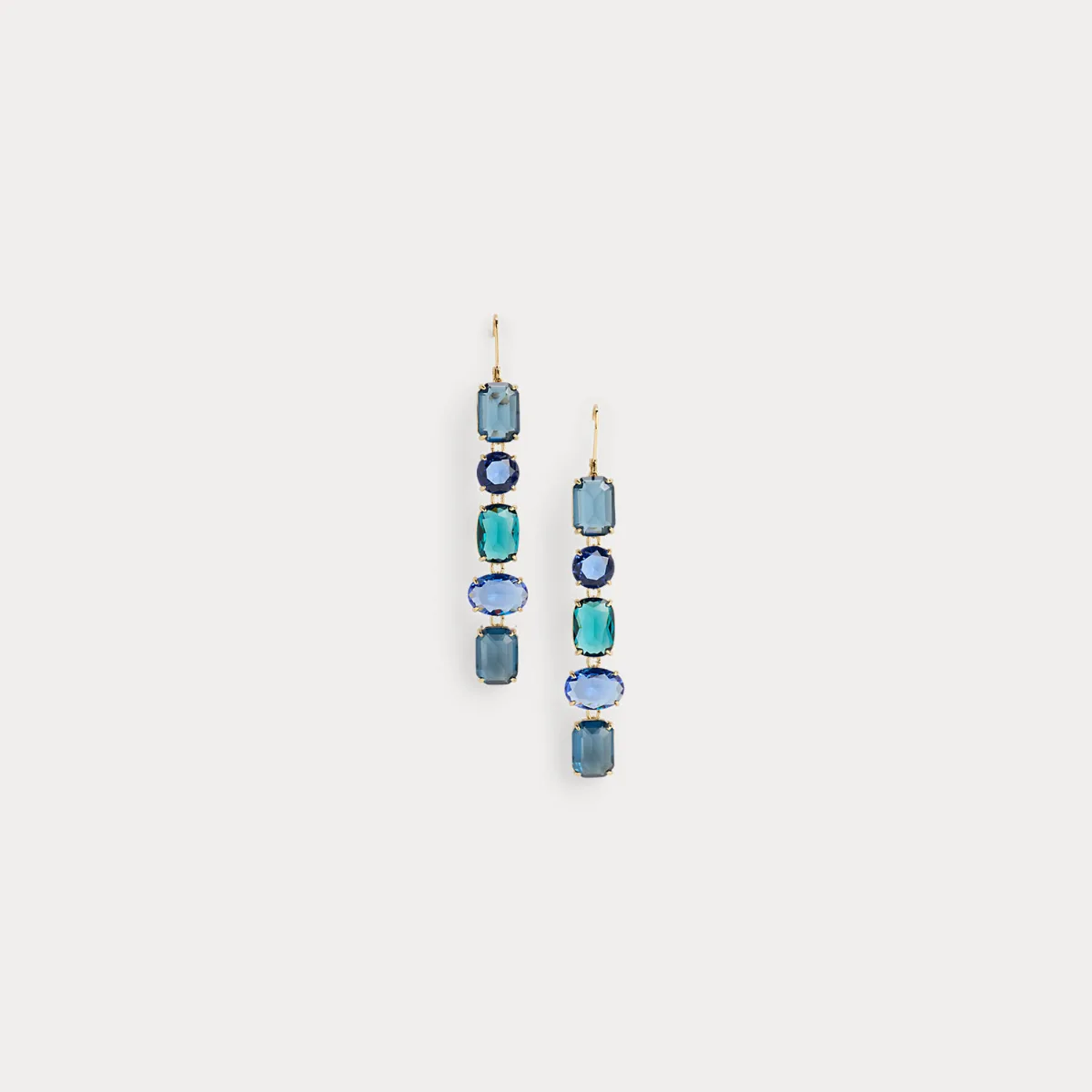 Gold-Plated Stone Linear Drop Earrings