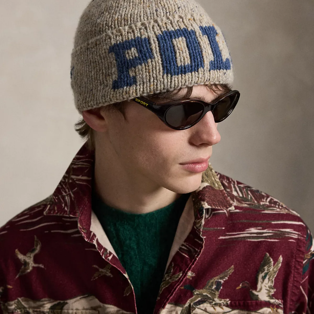Intarsia-Knit Merino-Wool-Blend Beanie