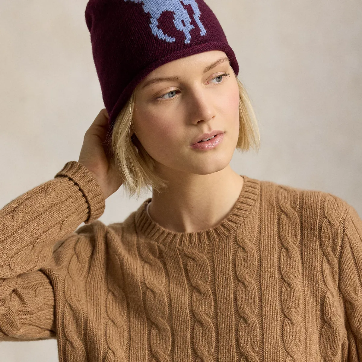 Big Pony Wool Beanie by Ralph Lauren