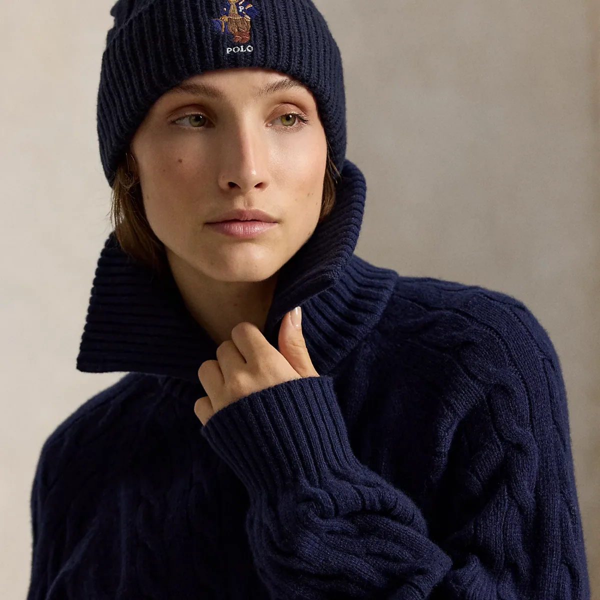 Polo Bear Cable Wool-Blend Beanie by Ralph Lauren