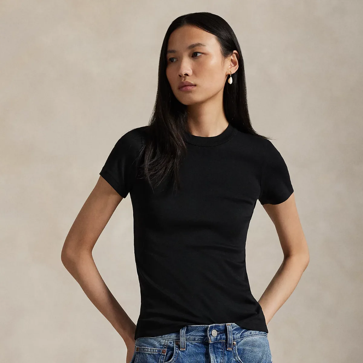 Slim Fit Stretch Cotton Tee by Ralph Lauren