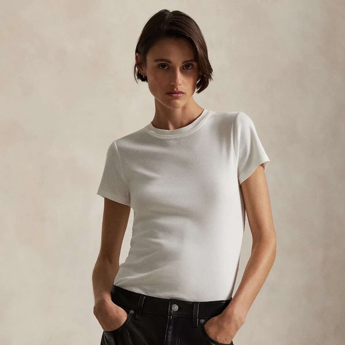 Slim Fit Stretch Cotton Tee by Ralph Lauren