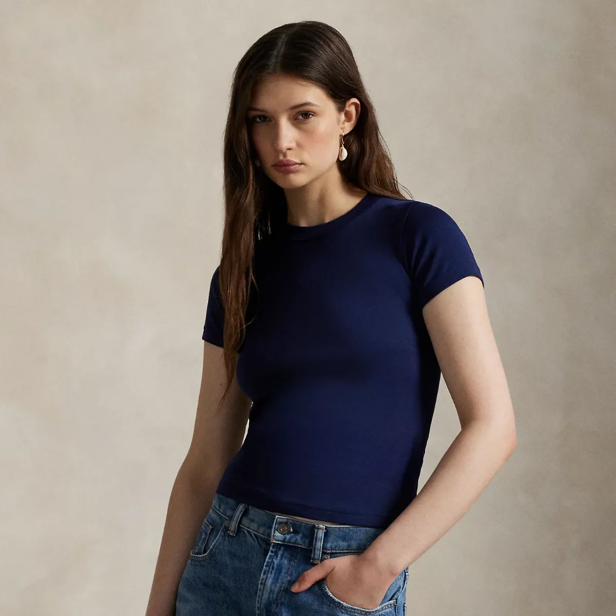 Slim Fit Stretch Cotton Tee by Ralph Lauren