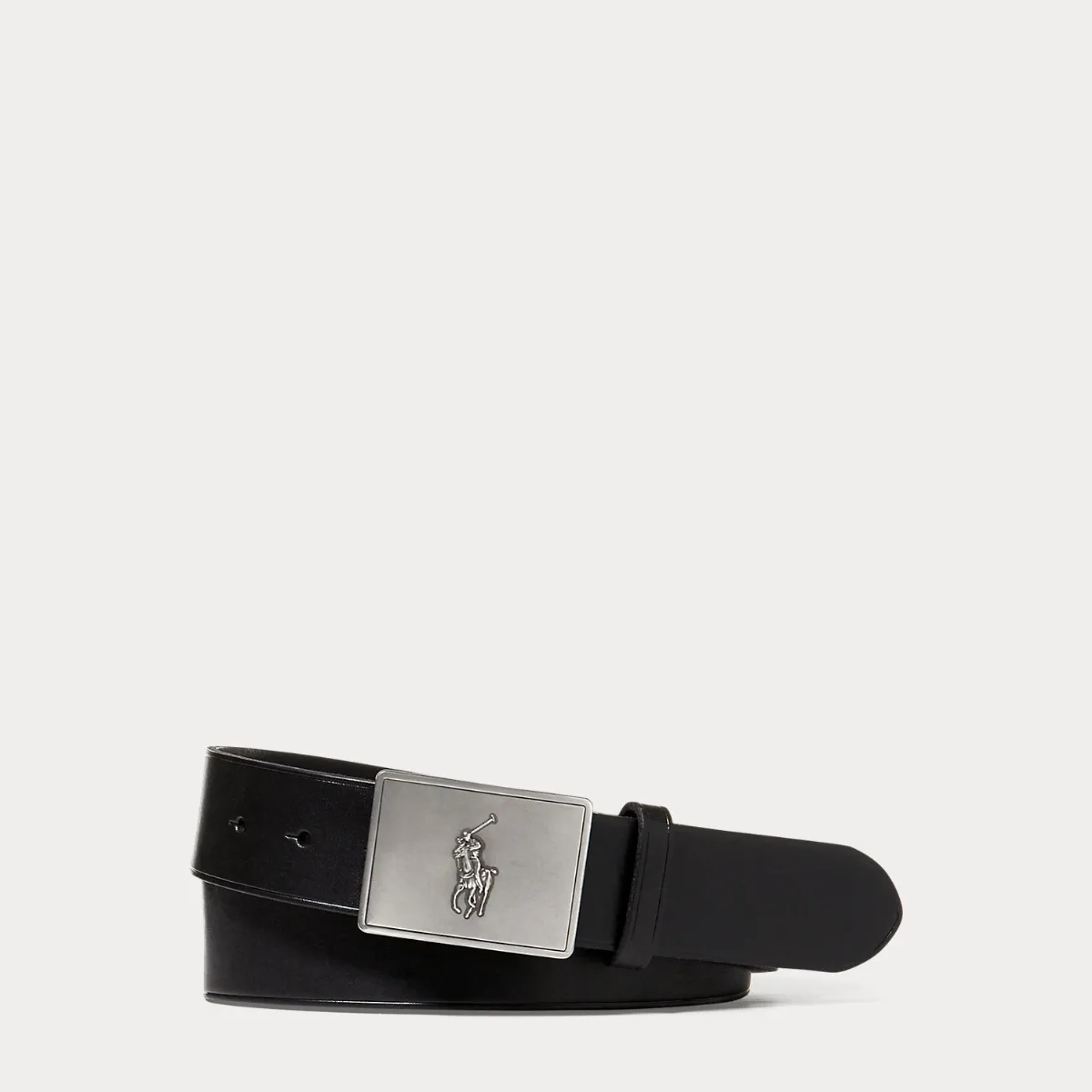 Pony Plaque Leather Belt by Ralph Lauren