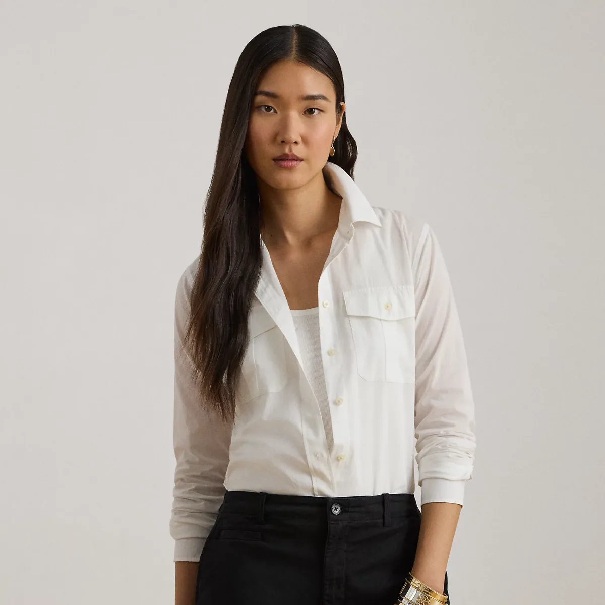 Classic Fit Cotton Voile Shirt by Ralph Lauren