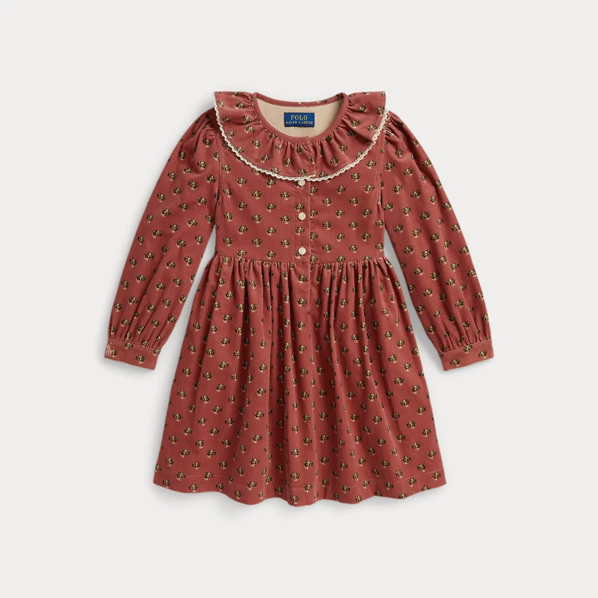 Dog-Print Cotton Corduroy Shirtdress by Ralph Lauren