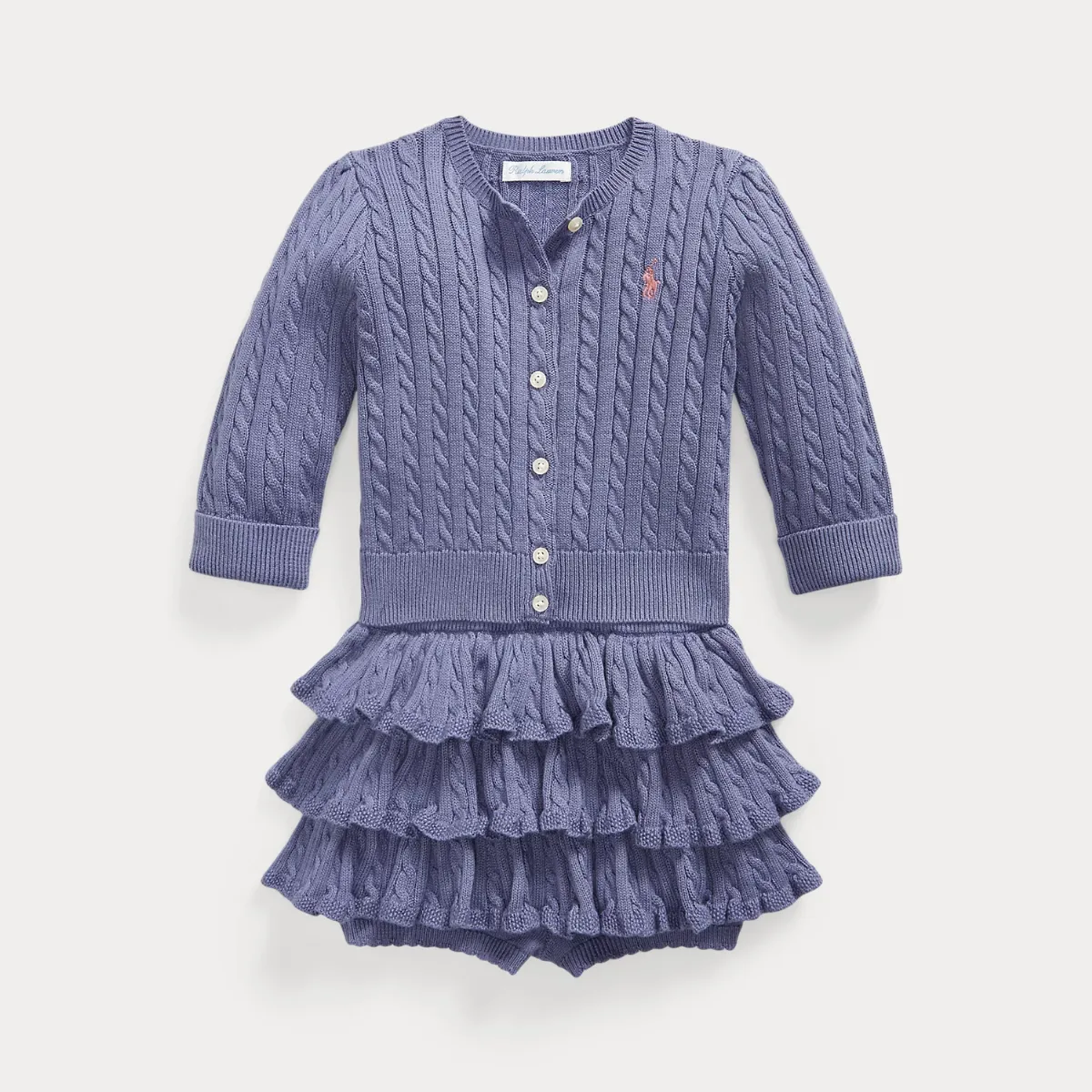 Mini-Cable Cotton Cardigan & Skort by Ralph Lauren