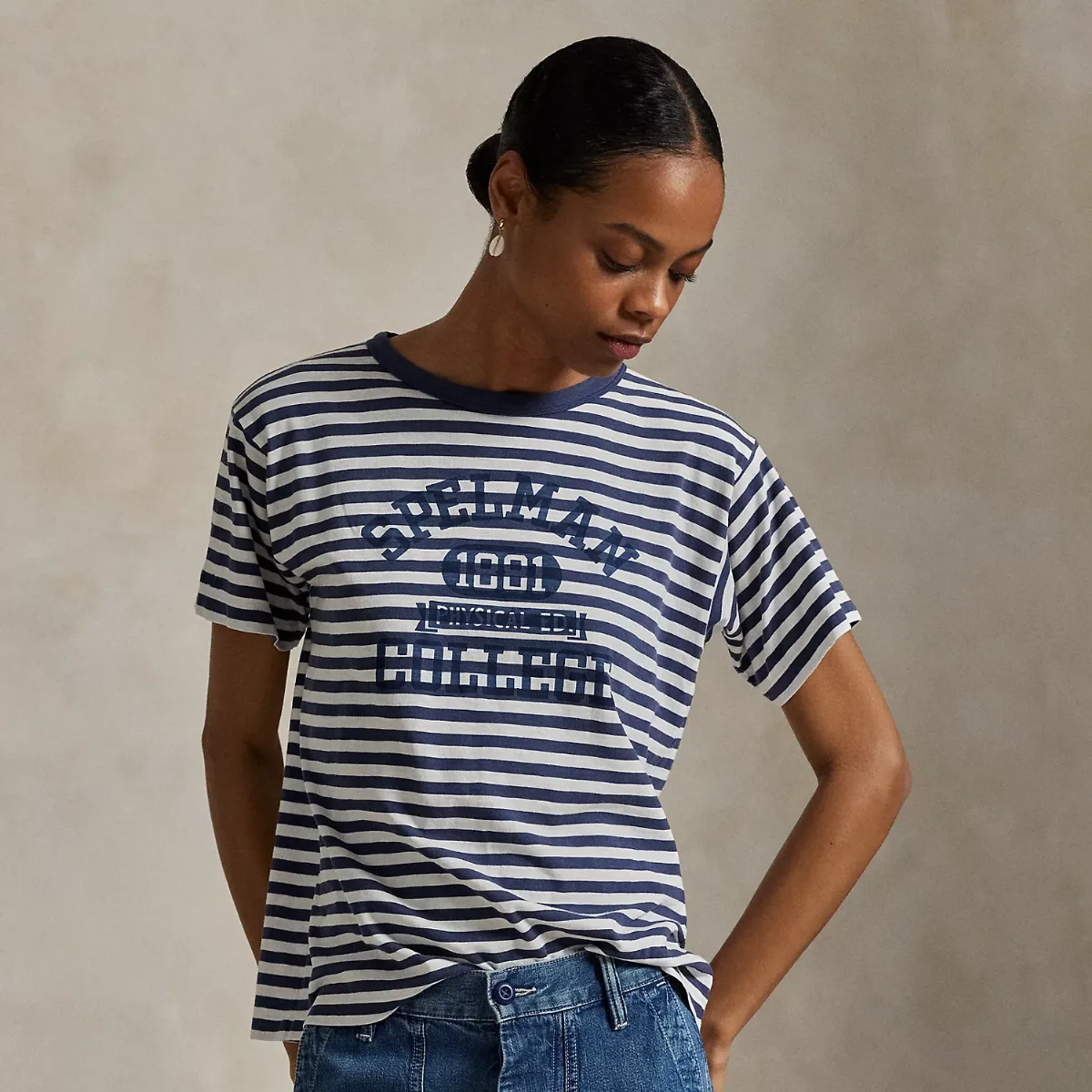 The Spelman College Striped Jersey Tee by Ralph Lauren